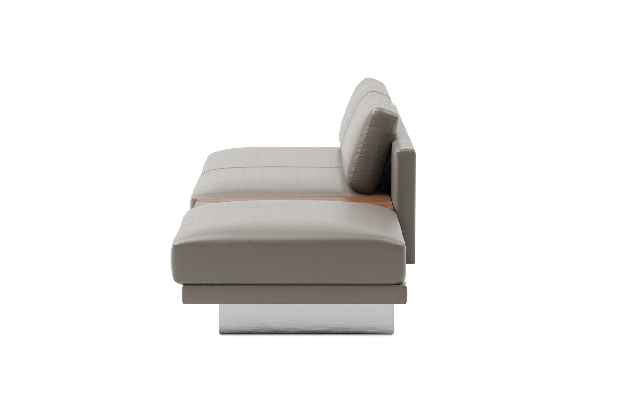 Alessandro Leather Armless Loveseat & Ottoman