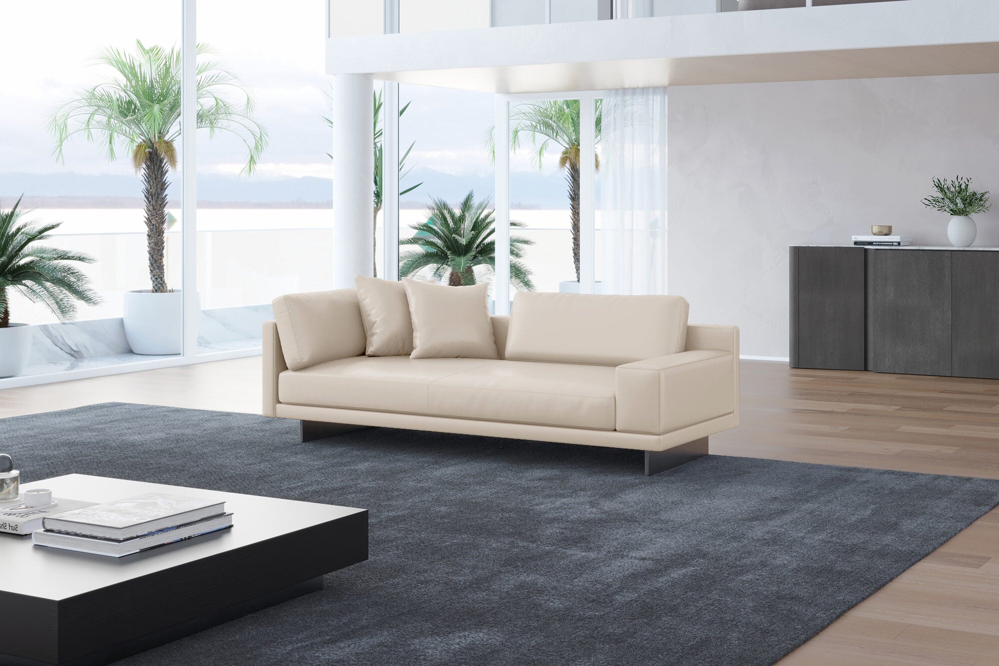 Alessandro Leather Loveseat Sofa