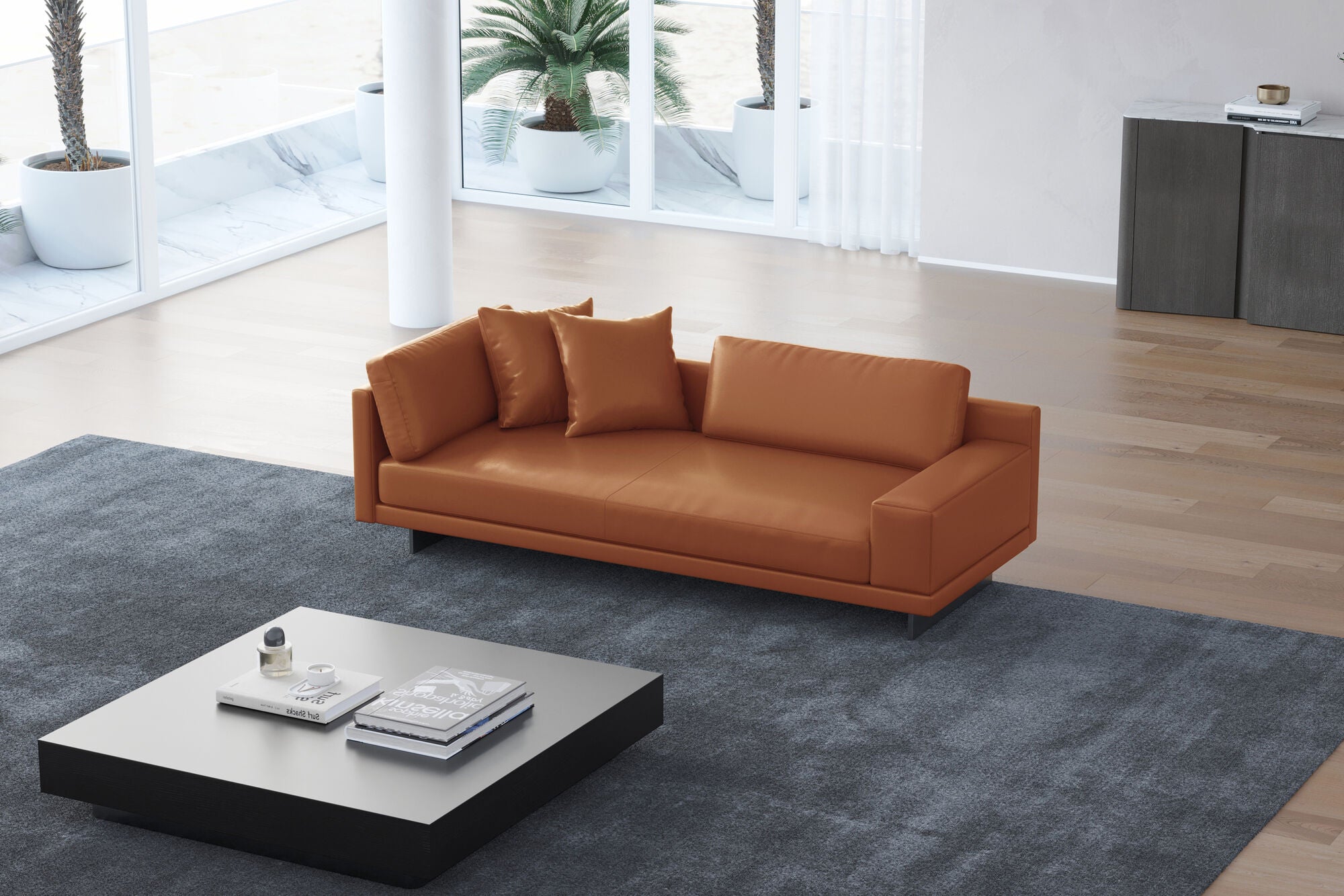 Alessandro Leather Loveseat Sofa