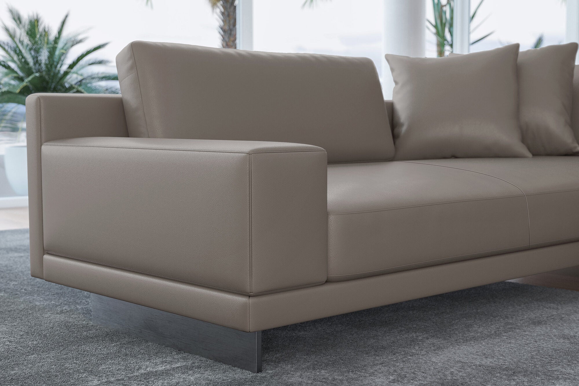 Alessandro Leather Loveseat Sofa