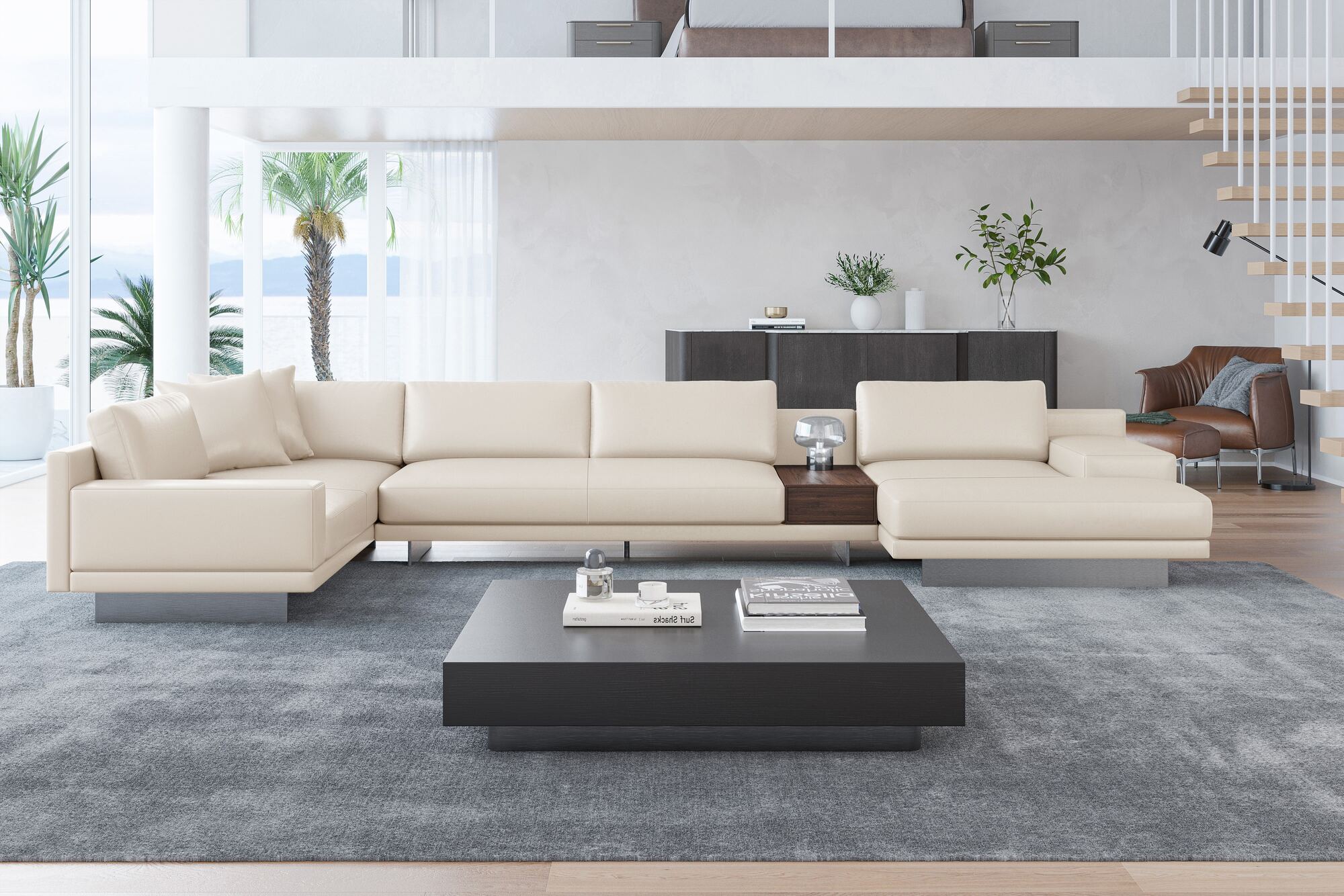 Alessandro Leather Modular Sectional Sofa