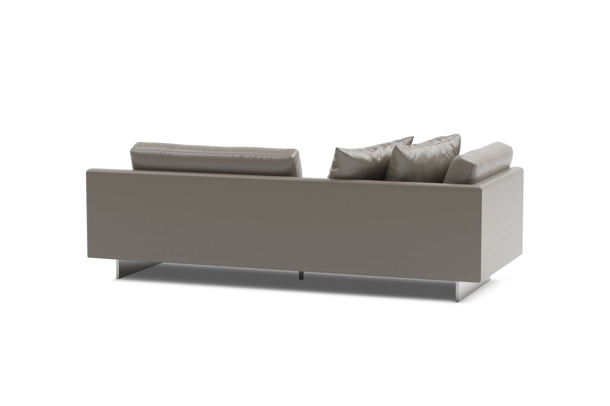 Valencia Alessandro Top Grain Leather Modular Sectional Loveseat Right Arm Sofa, Modern Grey