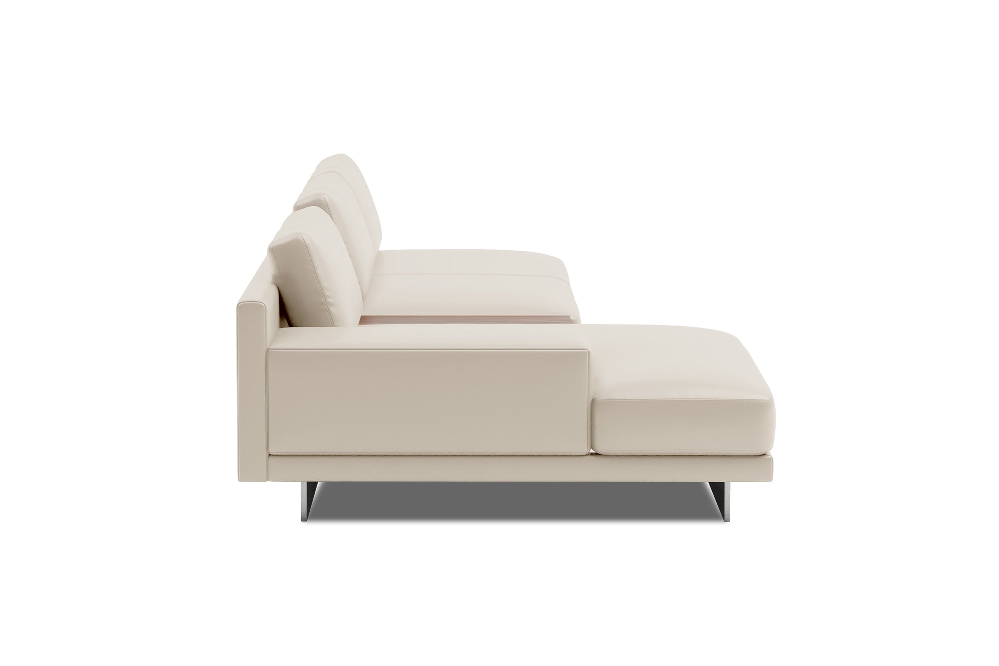 Valencia Alessandro Top Grain Leather Modular Sectional 3 Seats with Left Chaise Sofa, Beige