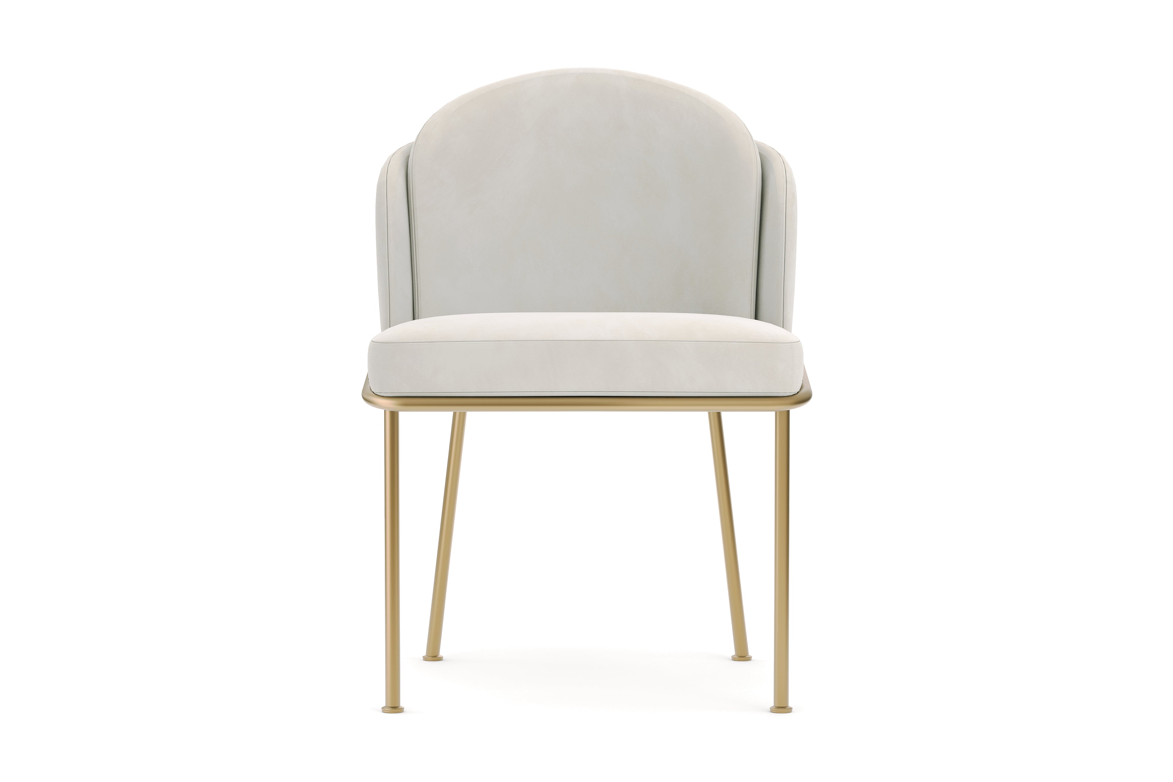 Valencia Alexander Fabric Dining Chair with Generously Cushioned Seat & Sleek Metal Legs, Beige