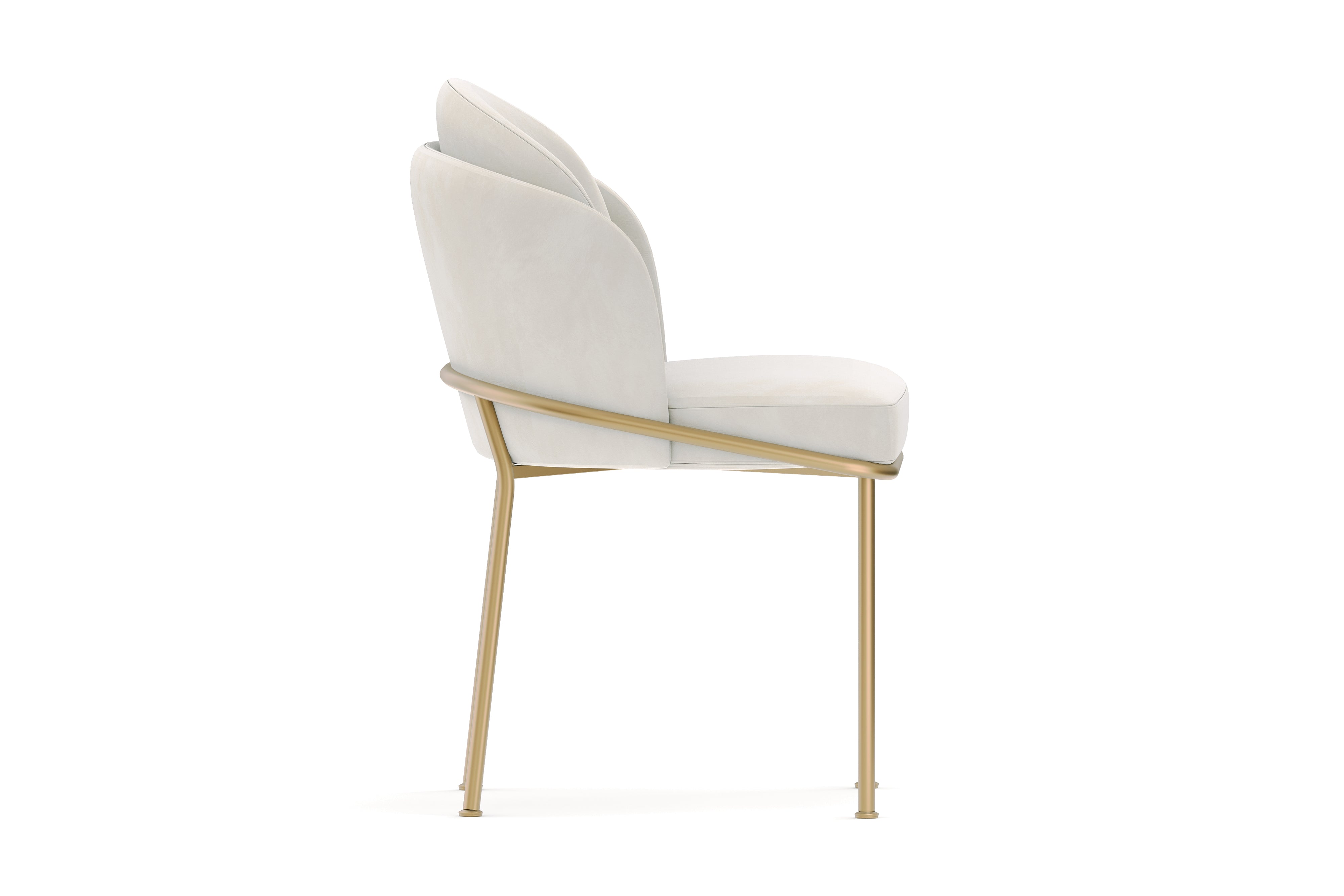 Valencia Alexander Fabric Dining Chair with Generously Cushioned Seat & Sleek Metal Legs, Beige