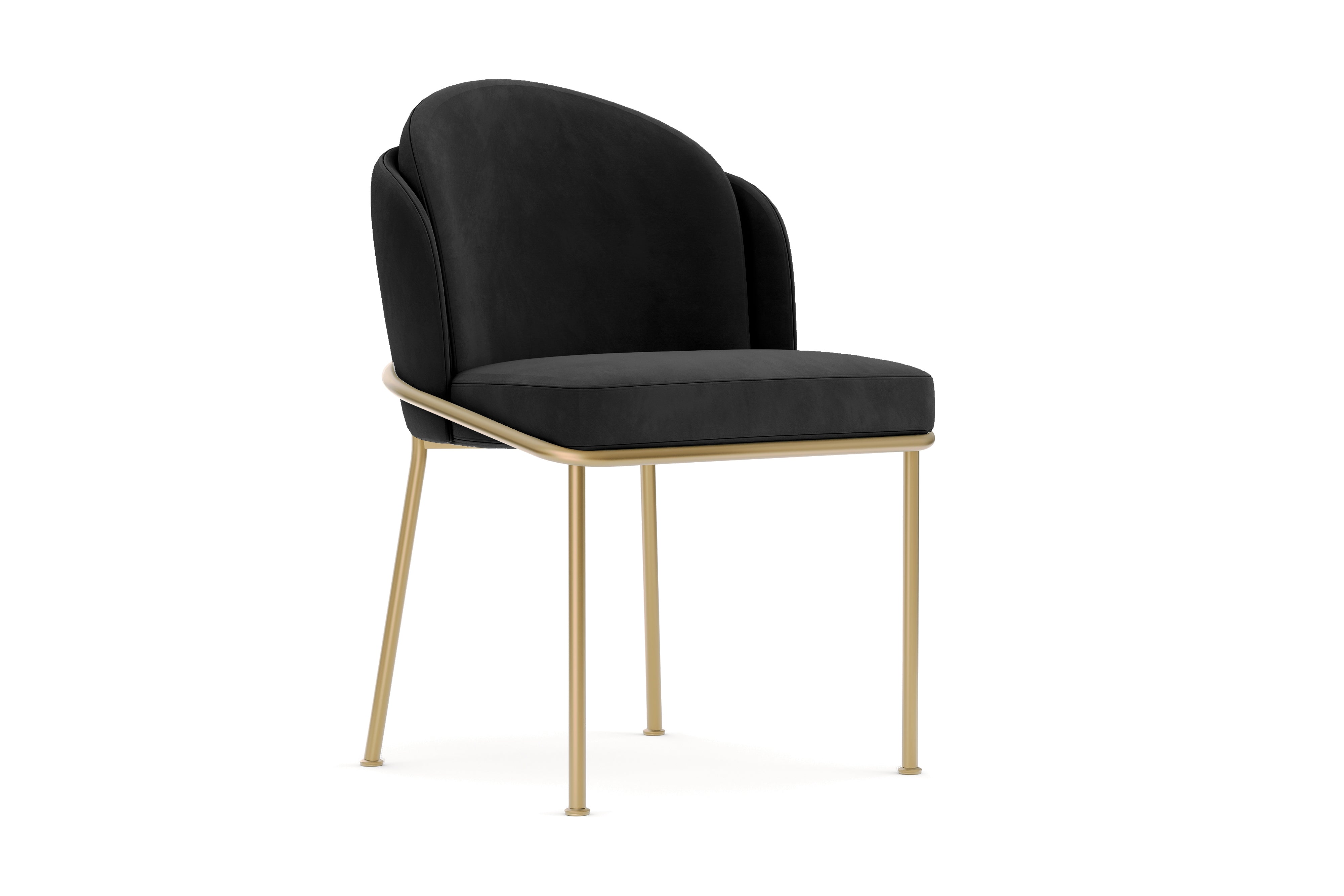 Valencia Alexander Velvet Fabric Dining Chair, Black