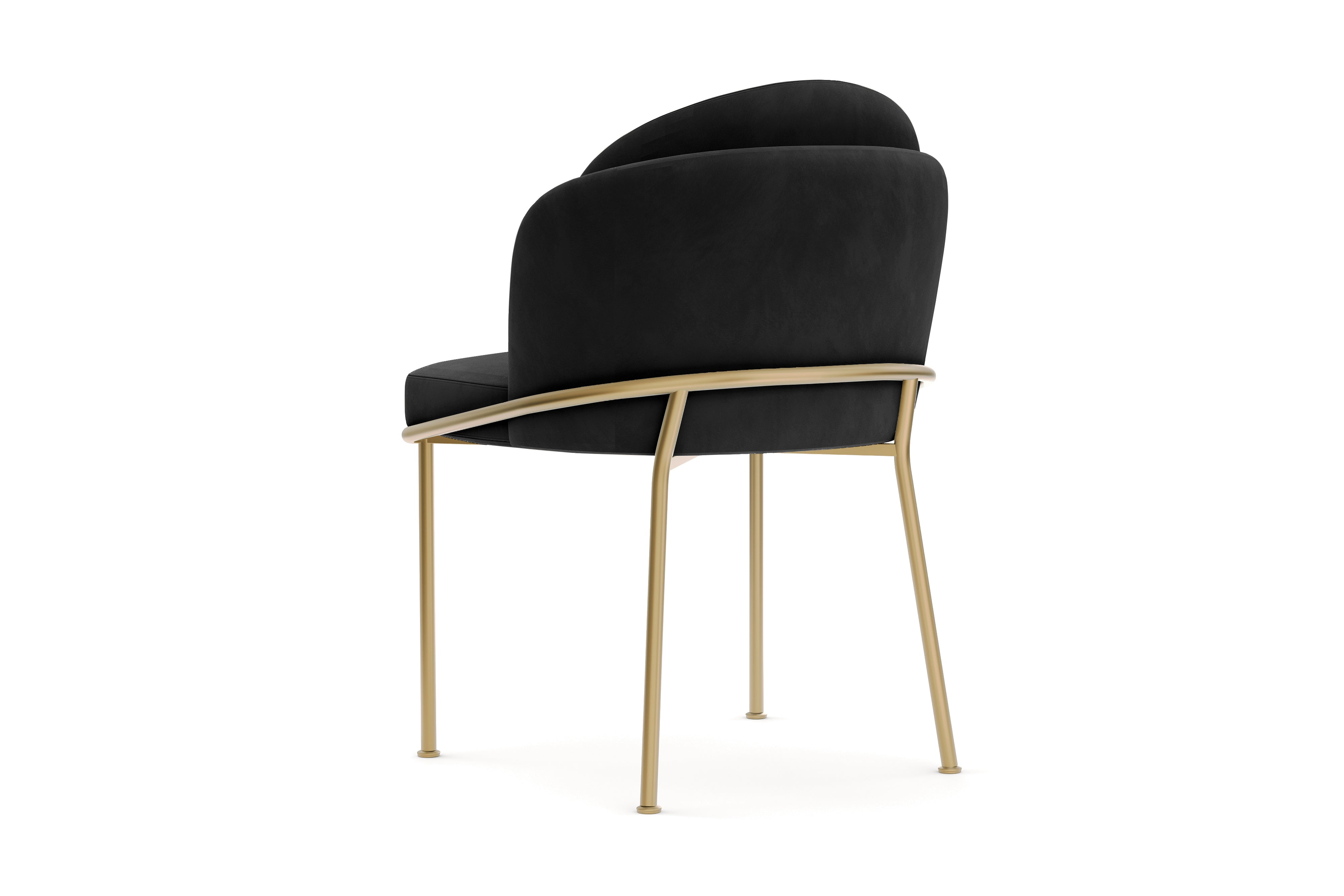 Valencia Alexander Velvet Fabric Dining Chair, Black