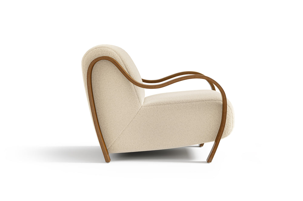 Valencia Alexis Boucle Fabric Accent Chair, Cream Color