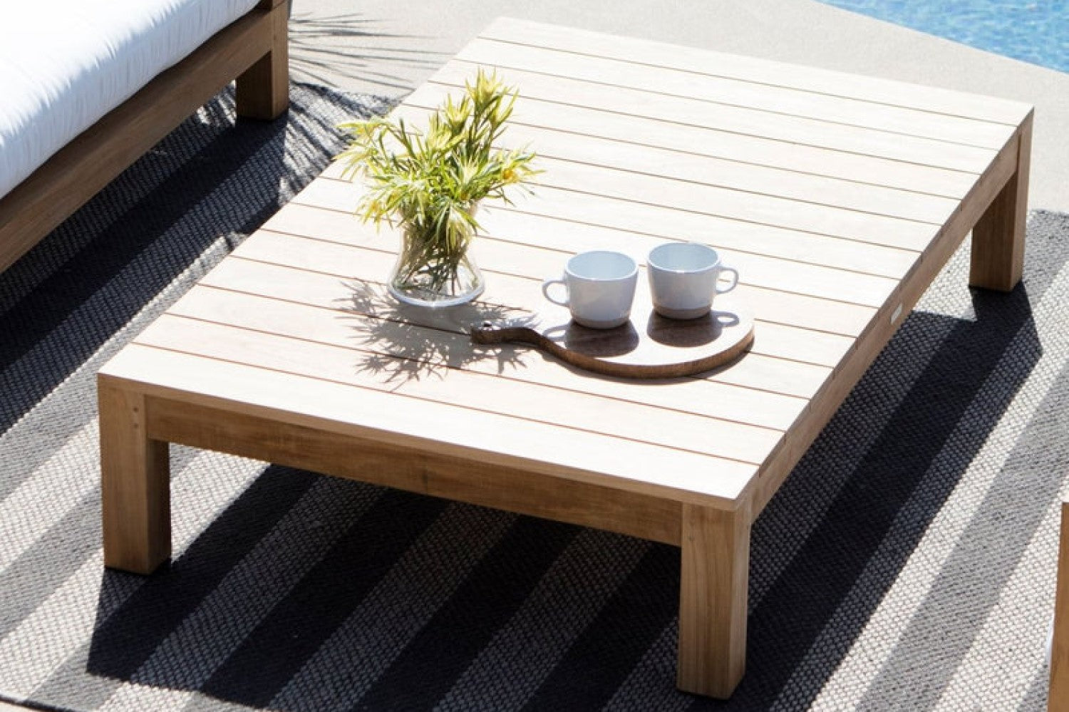 Valencia Althea Teak Outdoor Coffee Table, Natural