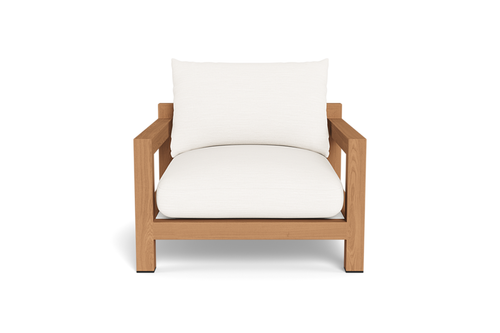 Valencia Althea Teak Wood Lounge Chair, Natural