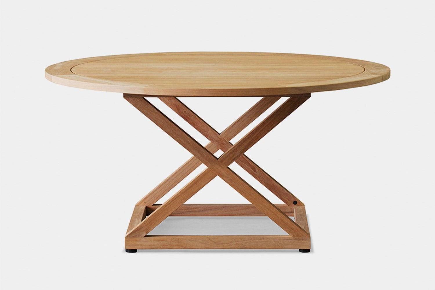 Valencia Althea Teak Wood Round Dining Table, Natural