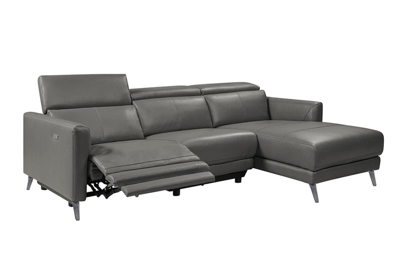 andria modern top grain leather power reclining sofa