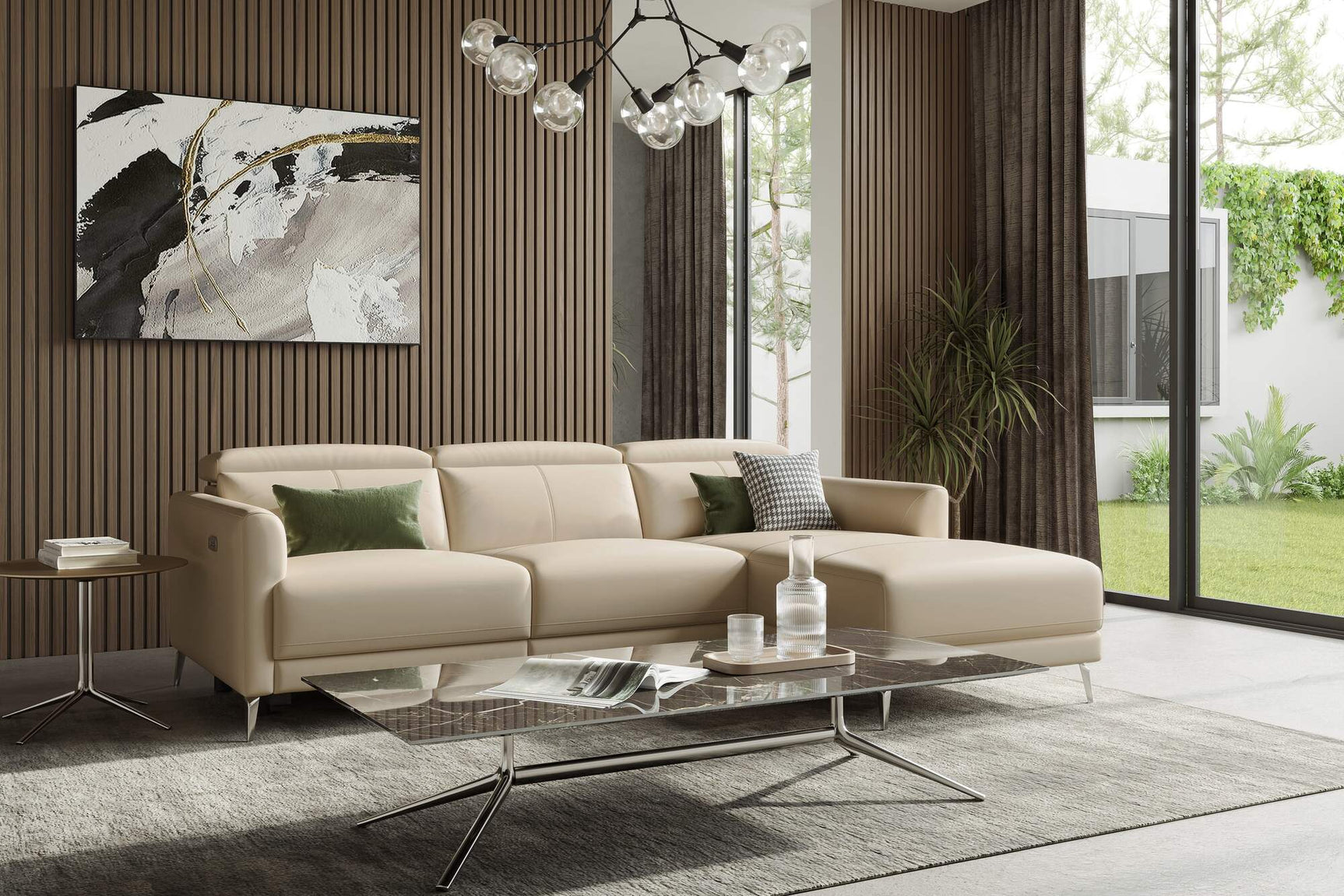 Andria Leather Reclining Sectional Sofa