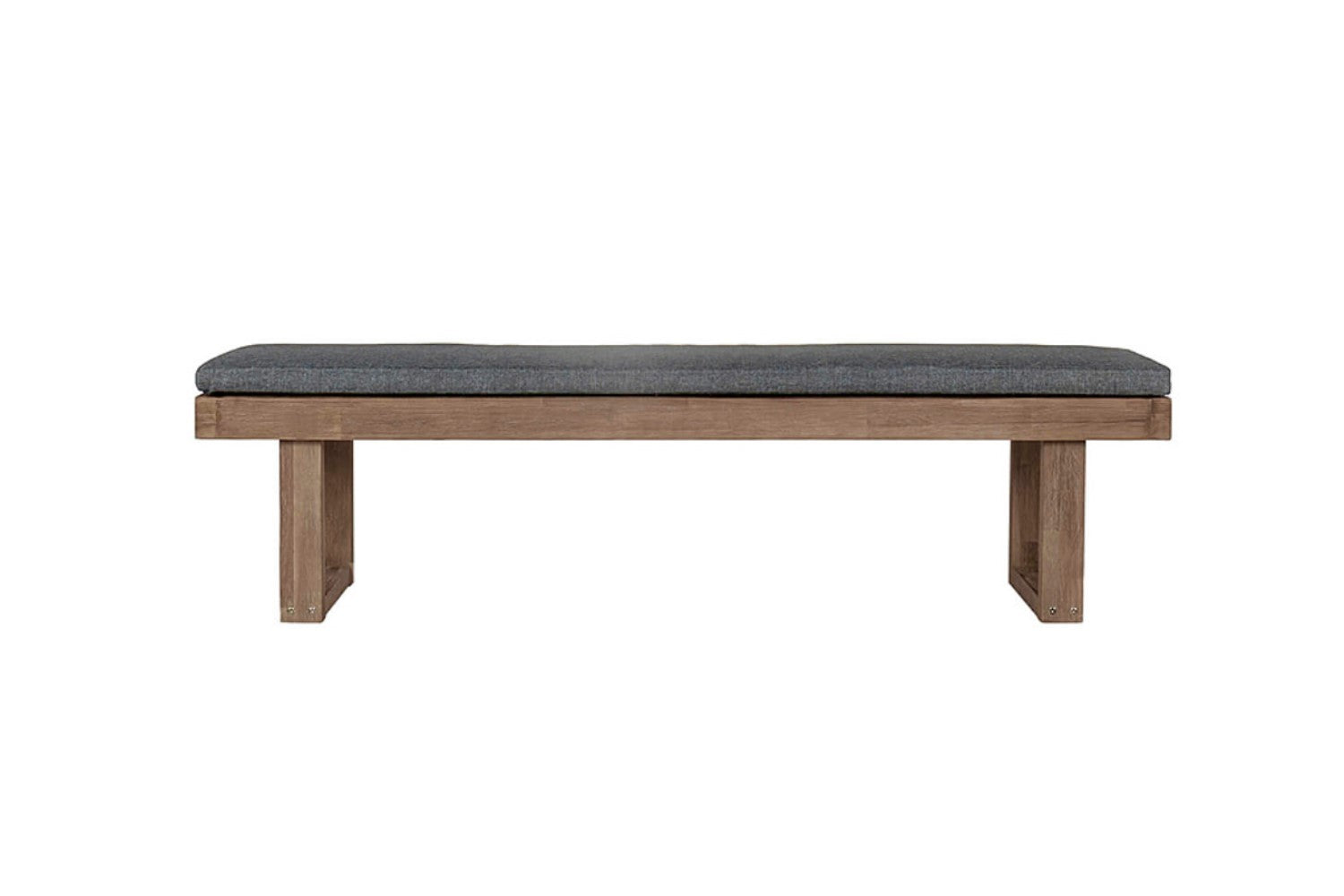 Valencia Ansel Wood Outdoor Dining Bench, Charcoal Grey