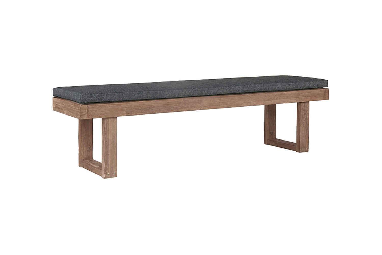 Valencia Ansel Wood Outdoor Dining Bench, Charcoal Grey