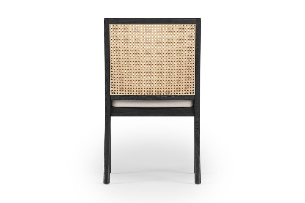 Valencia Antonella Cane Dining Arm Chair, Black/White Color