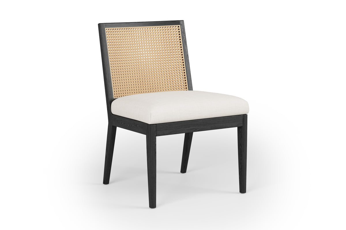 Valencia Antonella Cane Dining Chair, Black/White Color