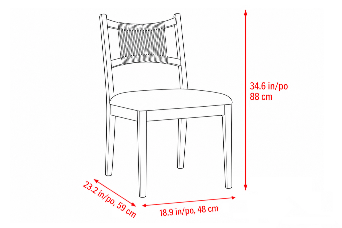 April Solid Wood Dining Chair, Cream