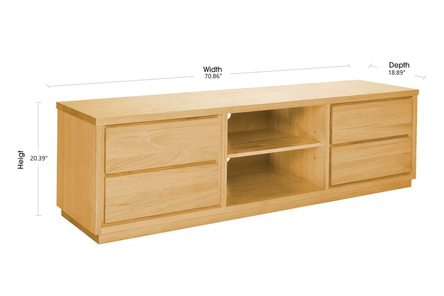 Valencia Araya Wood Media Console, Natural