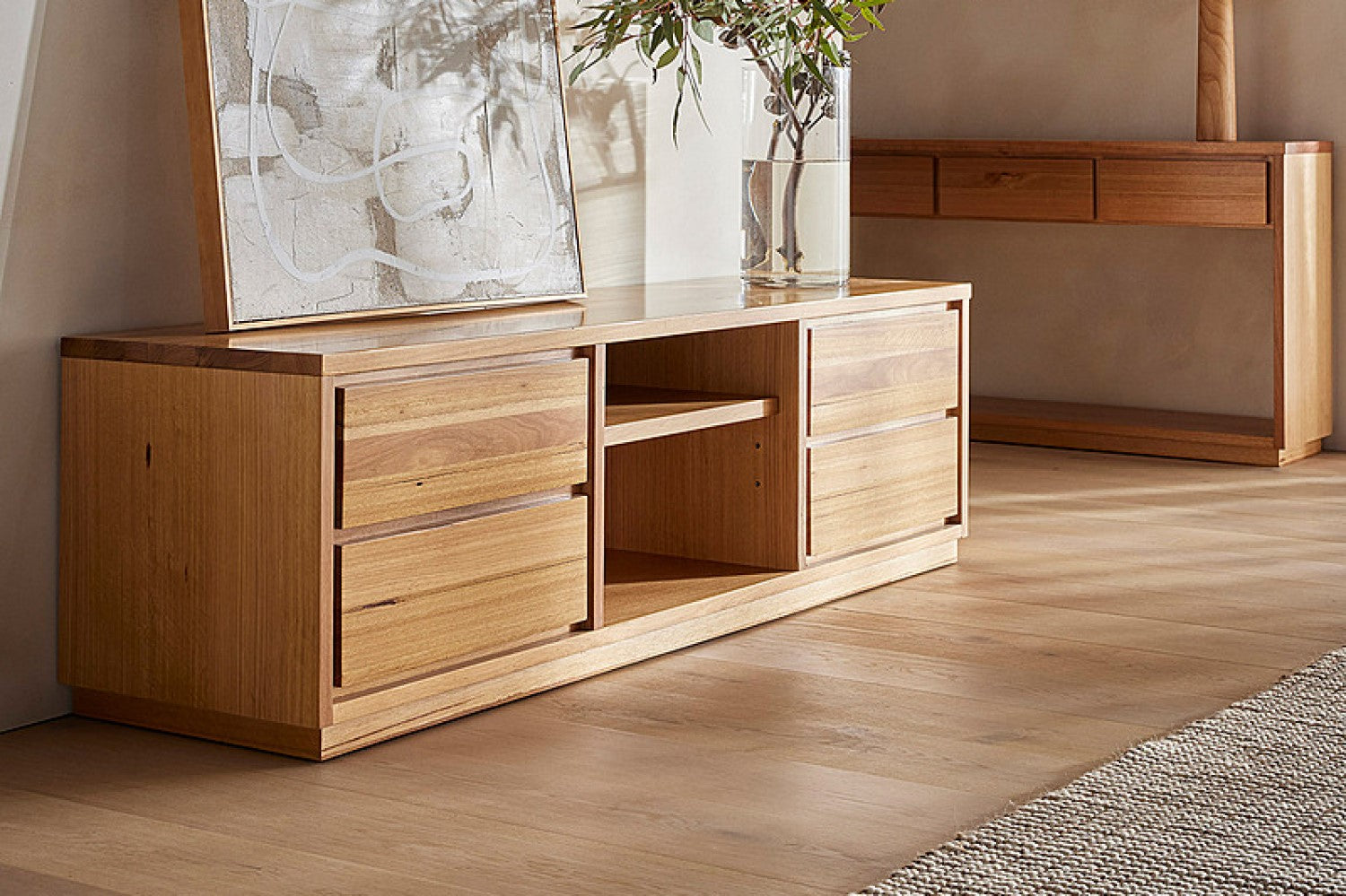 Valencia Araya Wood Media Console, Natural