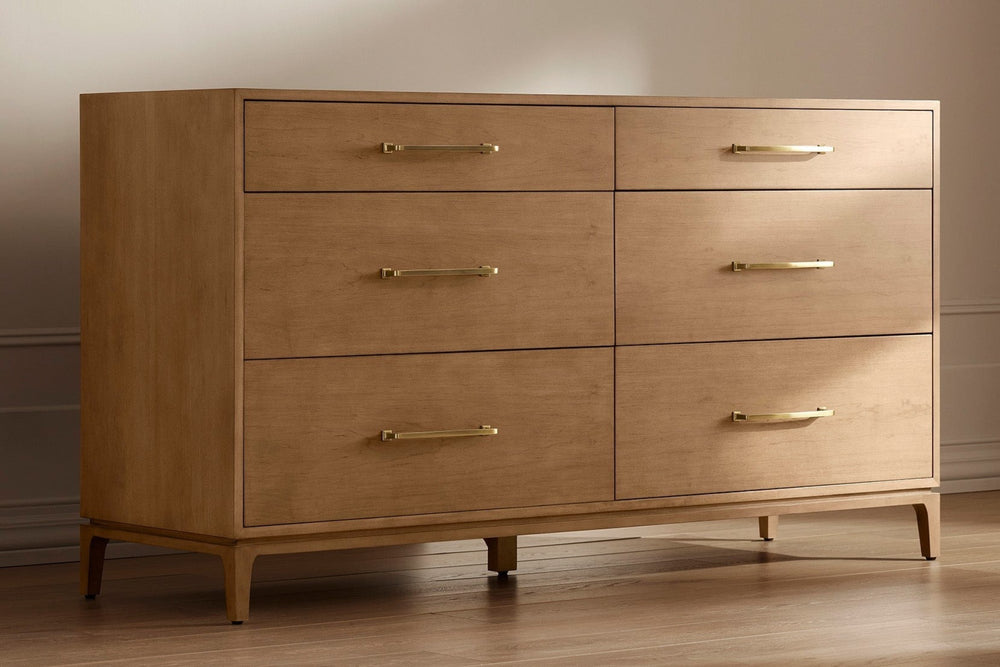 Valencia Arden Maple Veneers Dresser with Six Drawer, Natural