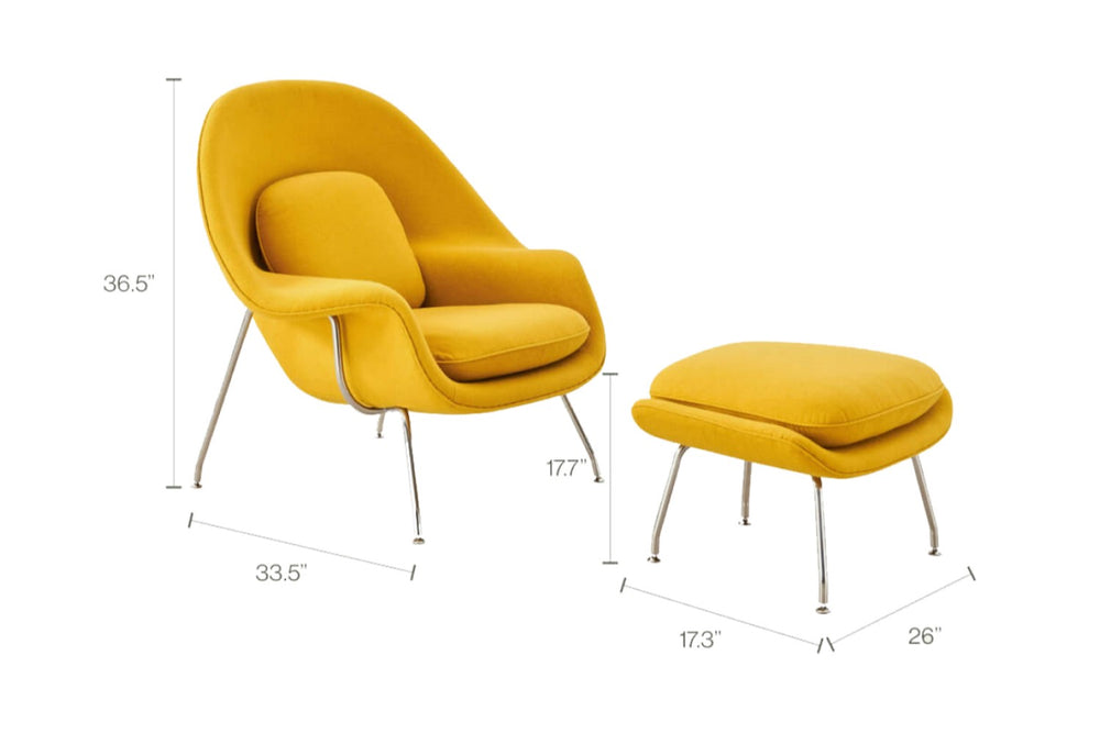 Valencia Aria Cashmere Accent Chair, Yellow Color