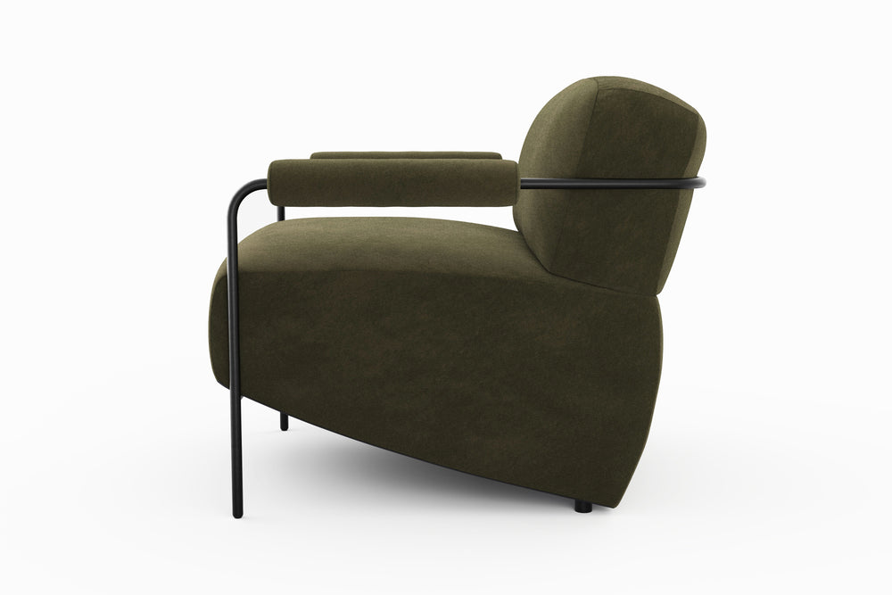 Valencia Arianna Parisian Velour Fabric Accent Chair, Dark Green