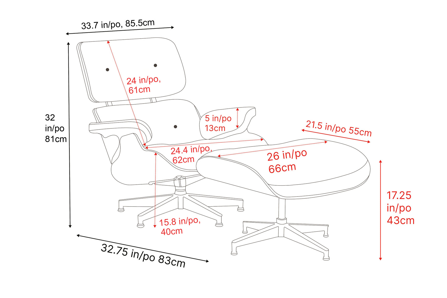 Armoni Leather Chair & Ottoman