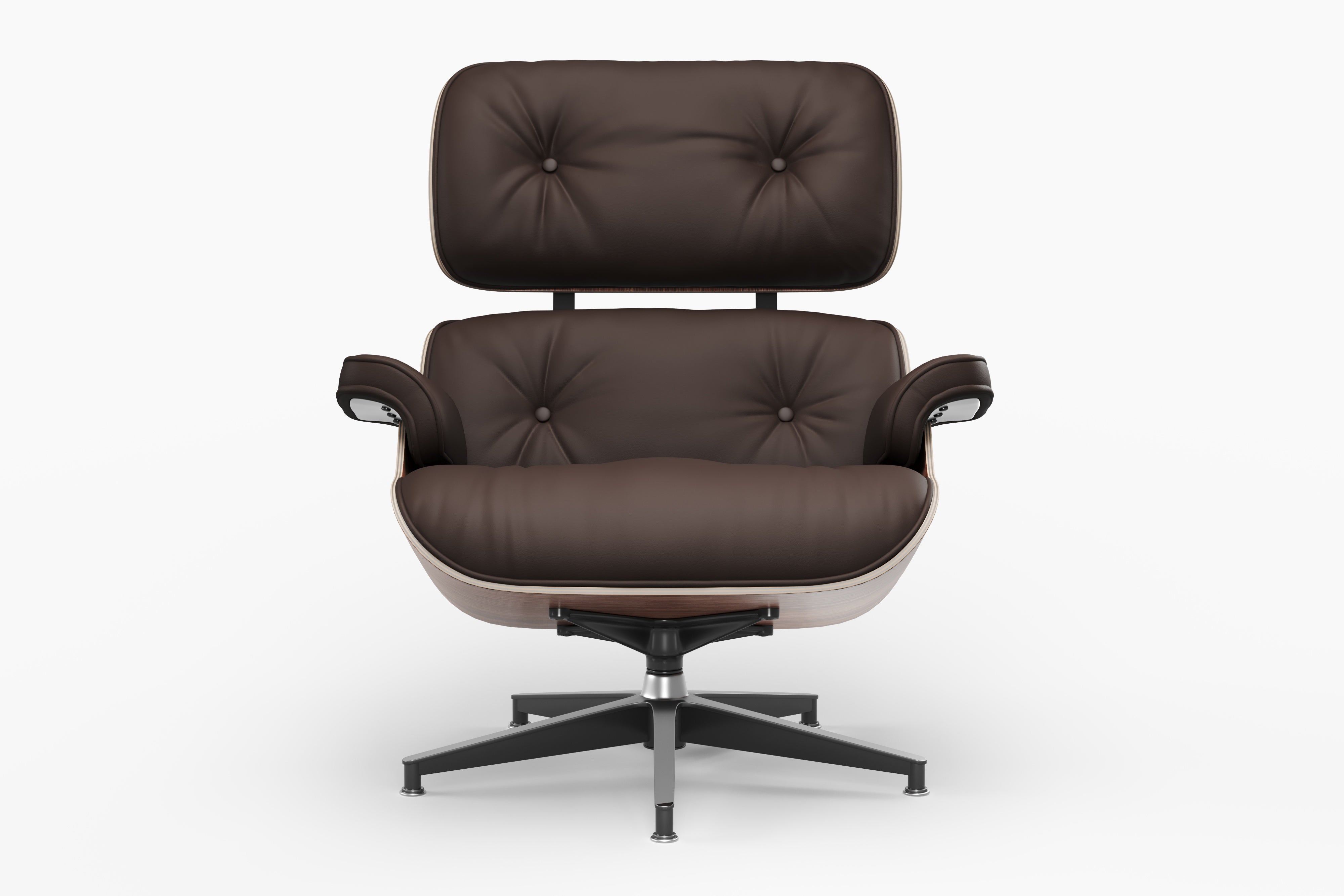 Valencia Armoni Eames Replica Top Grain Leather Lounge Chair & Ottoman, Dark Chocolate Color