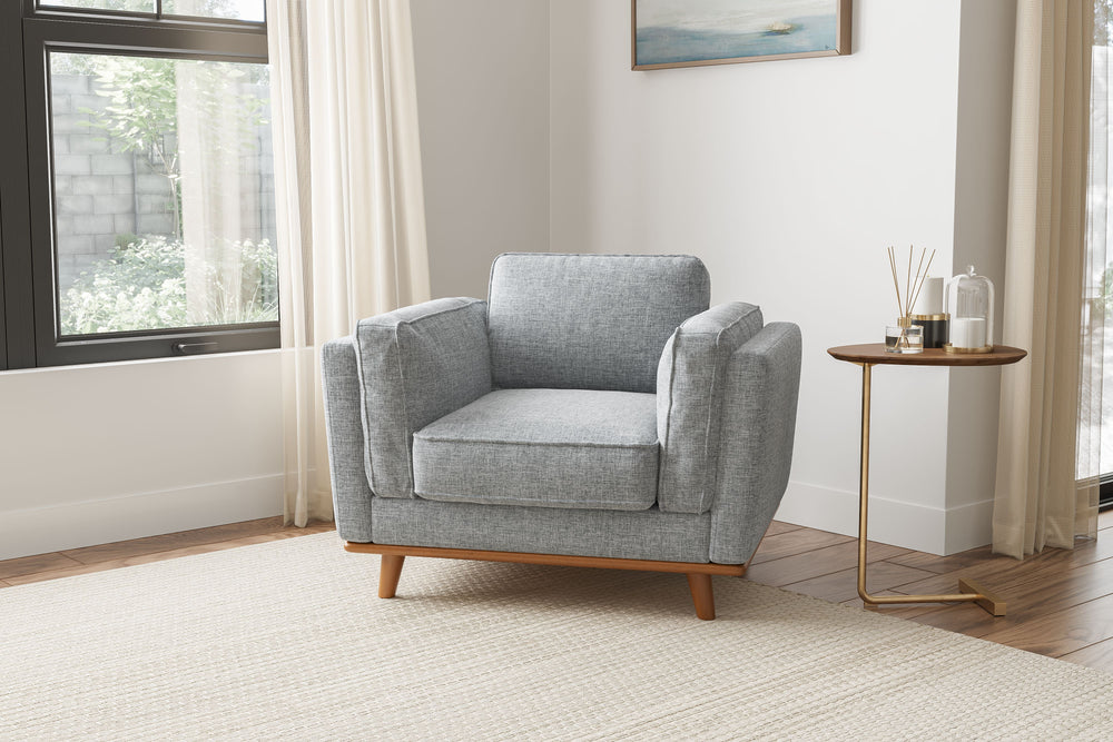 Valencia Artisan Fabric Accent Chair, Grey Color