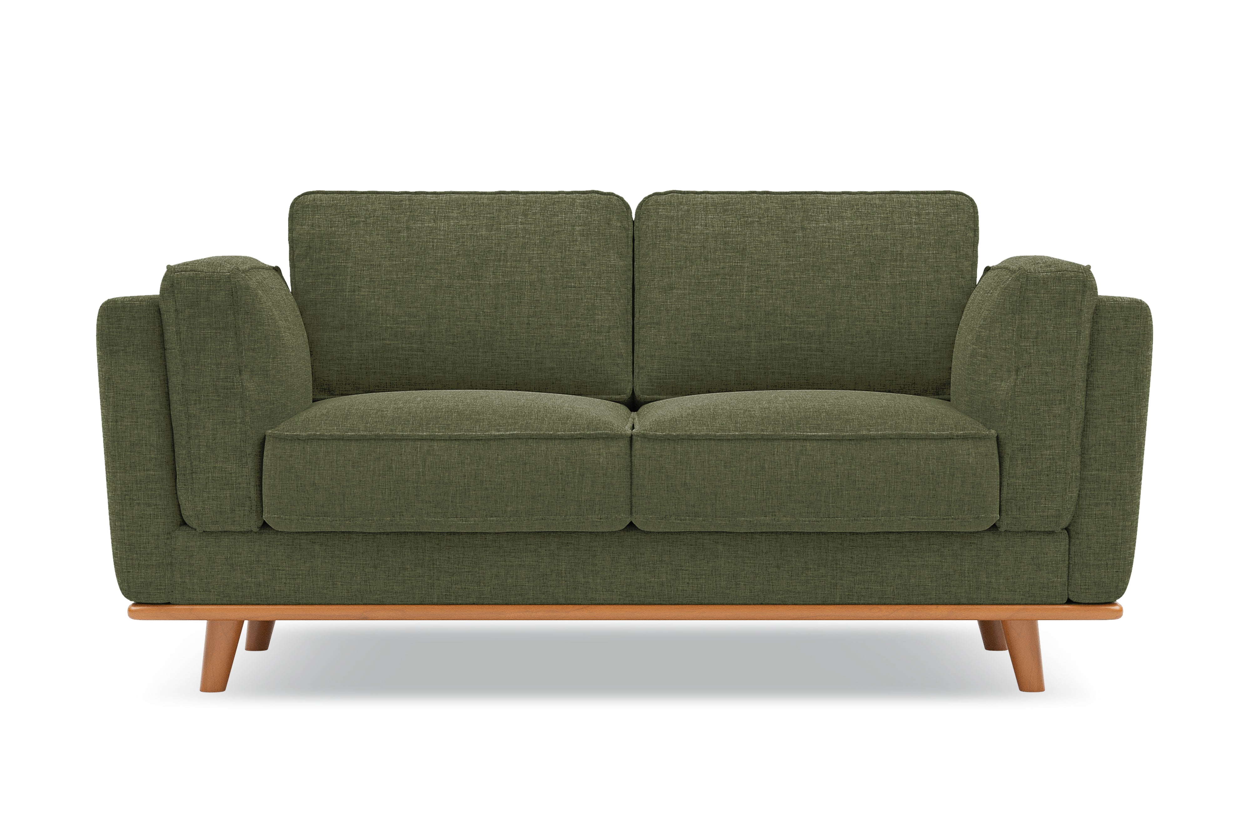 Valencia Artisan Swiss Linen Loveseat Sofa, Olio Green