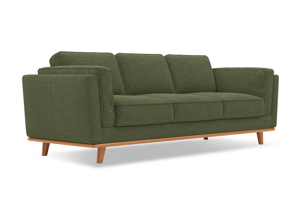Valencia Artisan Swiss Linen Three Seat Sofa, Olio Green