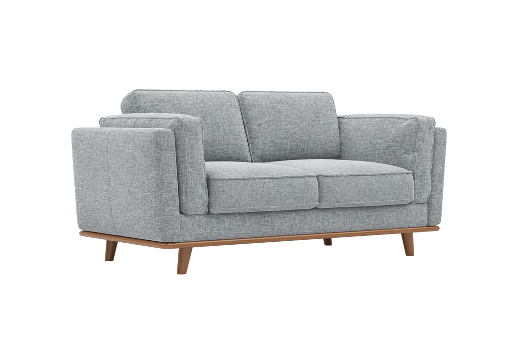 Valencia Artisan Swiss Linen Loveseat Sofa, Grey Color