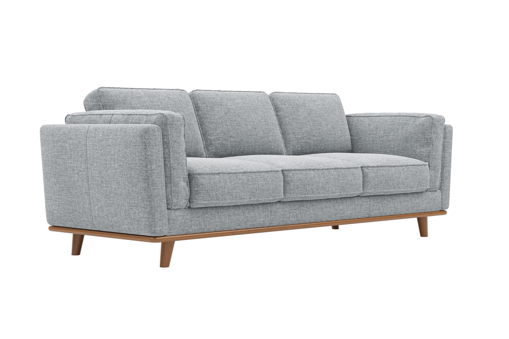 Valencia Artisan Swiss Linen Three Seat Sofa, Grey Color