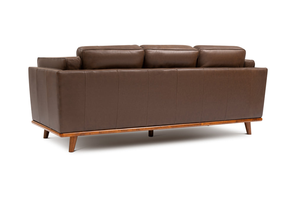 Valencia Artisan Wide Three Seats Leather Sofa, Chocolate Color