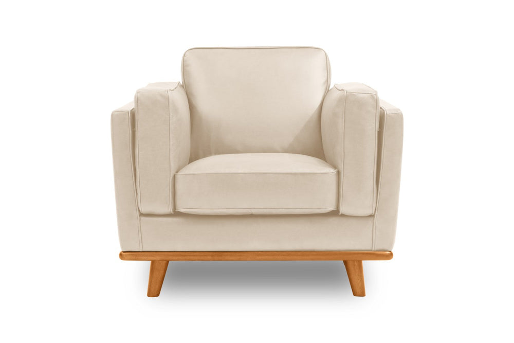 Valencia Artisan Leather Accent Chair, Beige