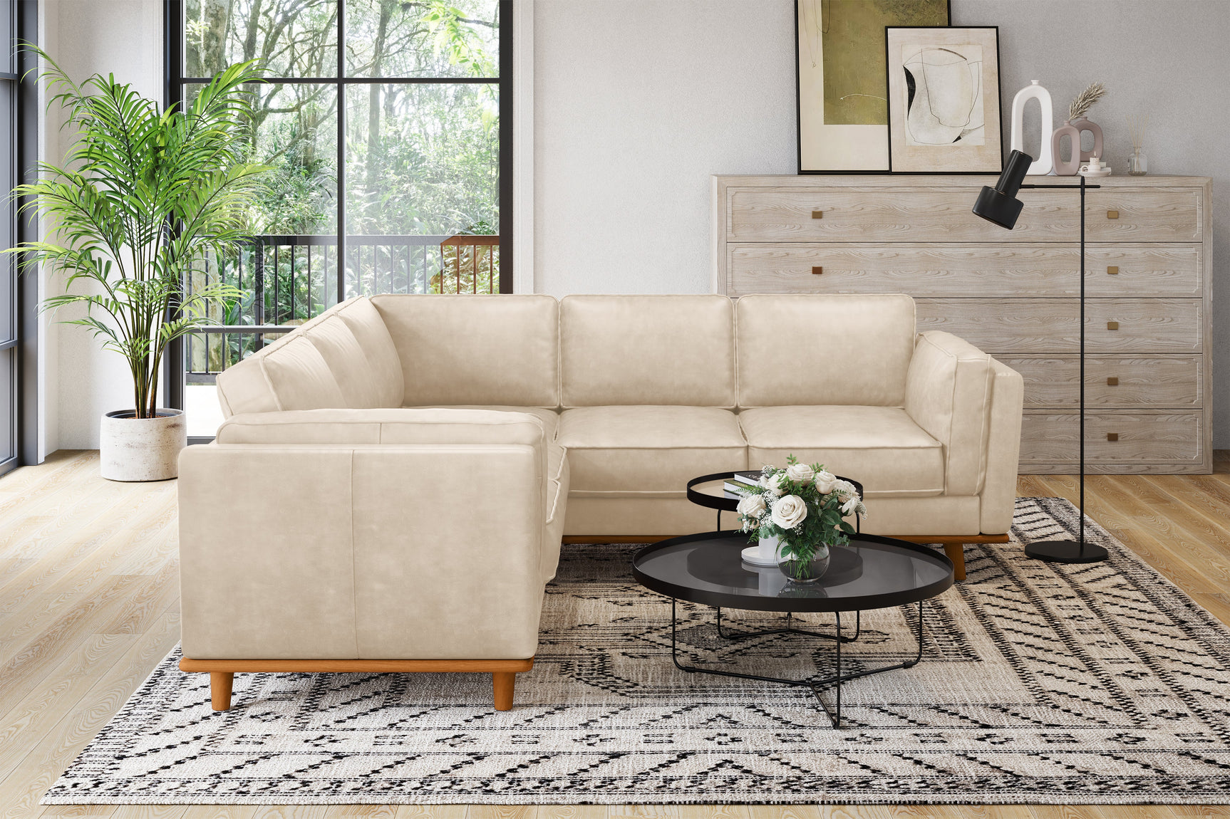 Artisan Leather Corner Sectional Sofa