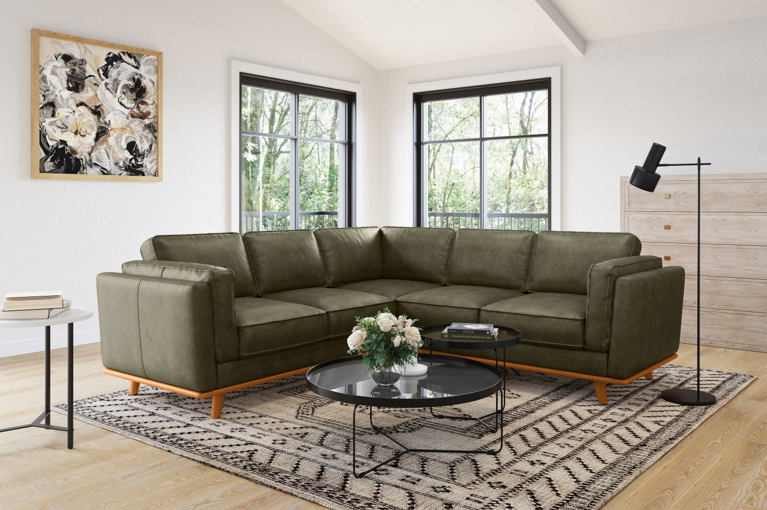 Artisan Leather Corner Sectional Sofa