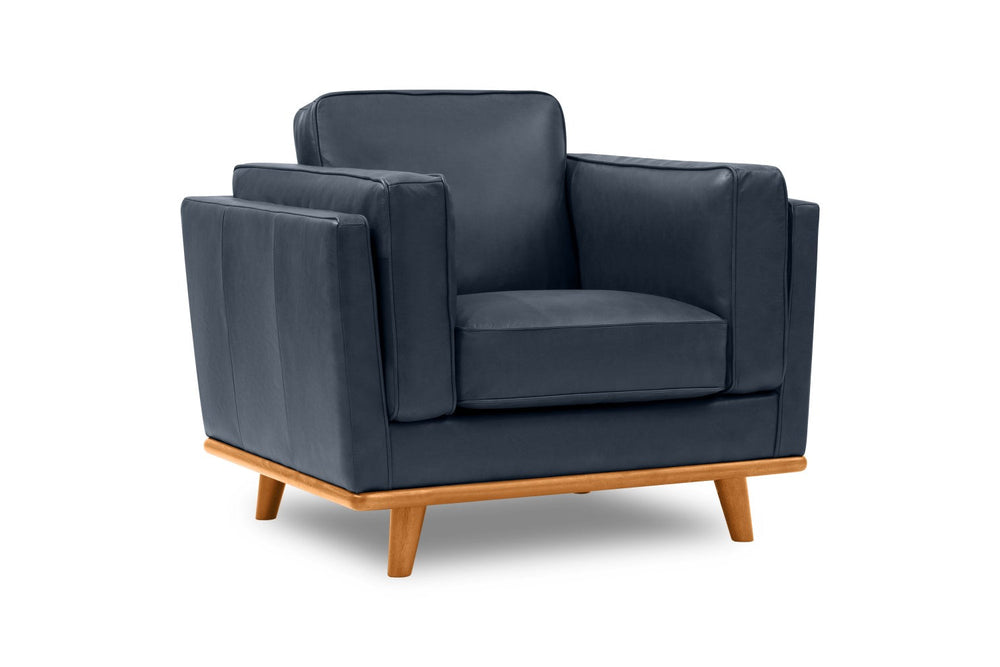 Valencia Artisan Leather Accent Chair, Blue Color