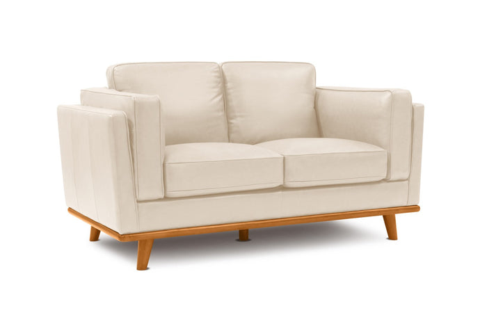 Valencia Artisan Top Grain Leather Loveseat Sofa, Beige