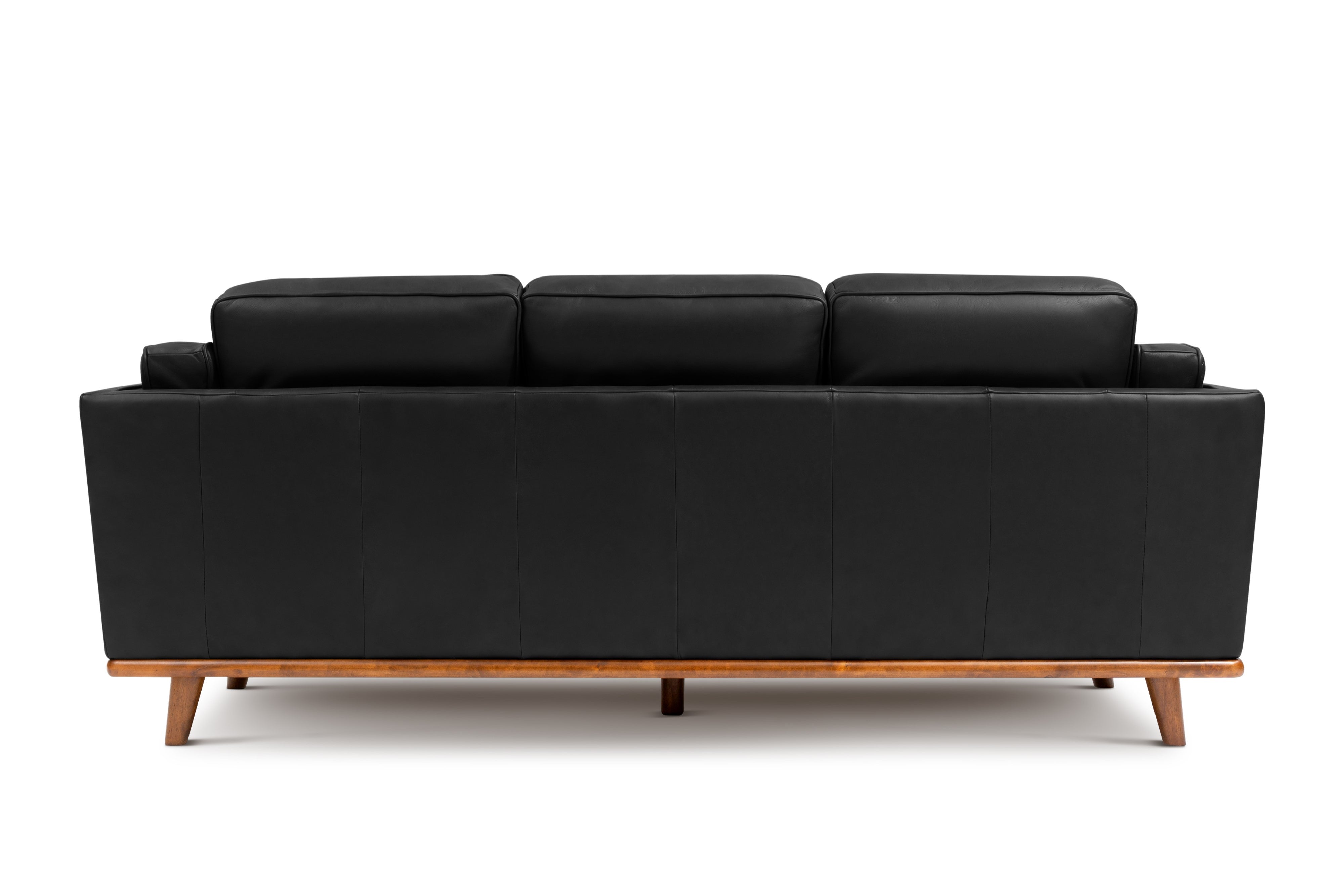 Valencia Artisan Wide Three Seats Leather Sofa, Black