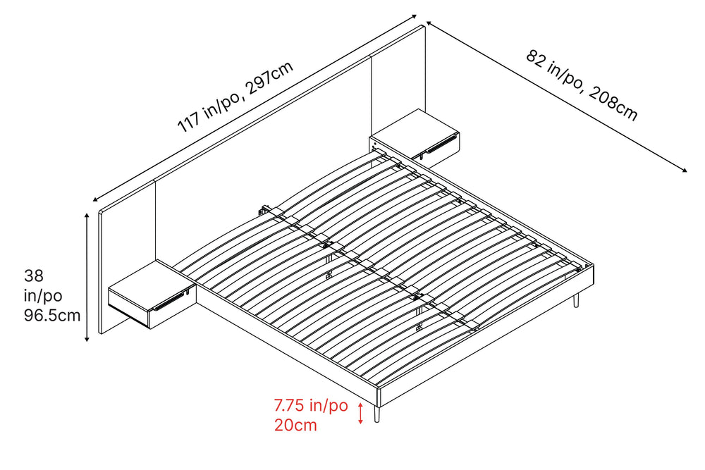 Valencia Ava Wood Platform King Bed, White Oak