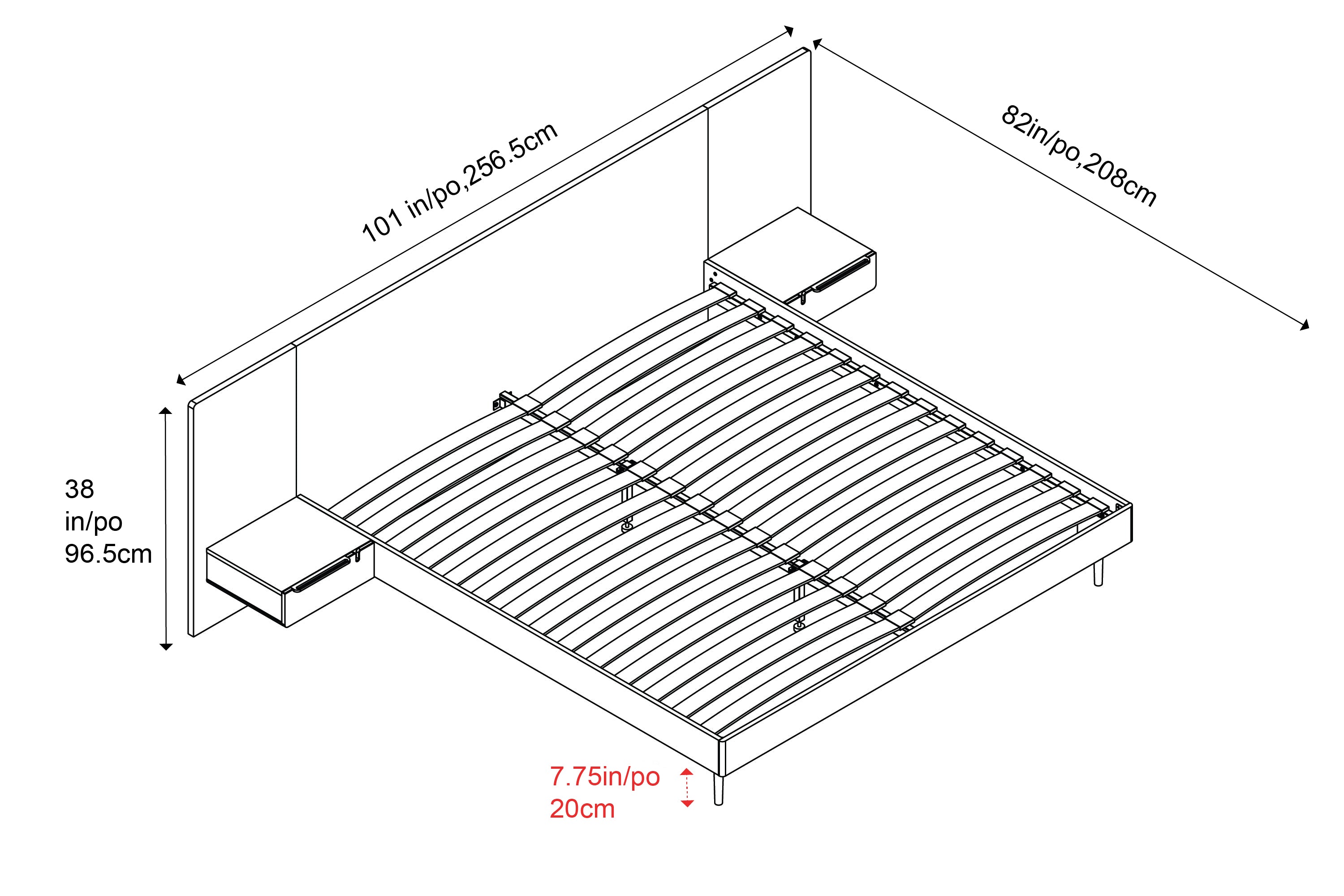 Valencia Ava Wood Platform Queen Bed, White Oak