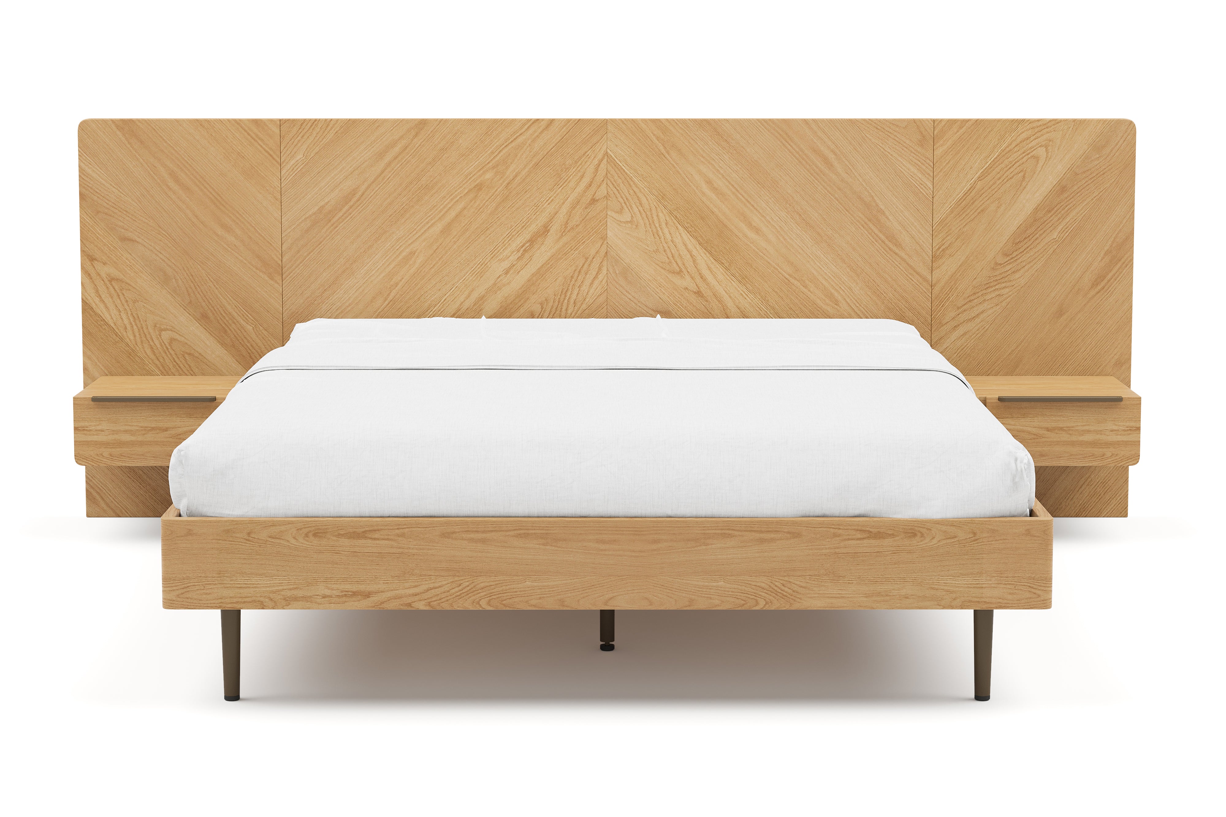 Valencia Ava Wood Platform Queen Bed, White Oak