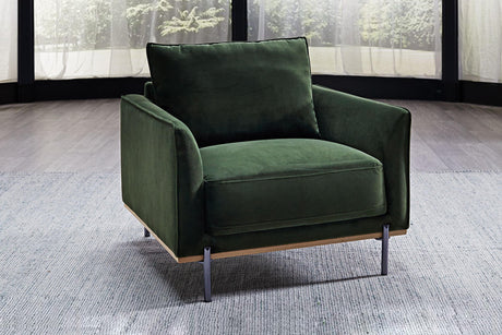 Azure Velvet Fabric Accent Chair