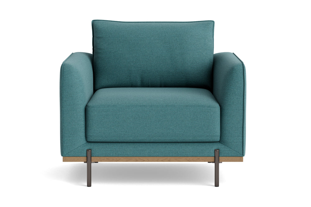 Valencia Azure Weaved Fabric Accent Chair, Aqua