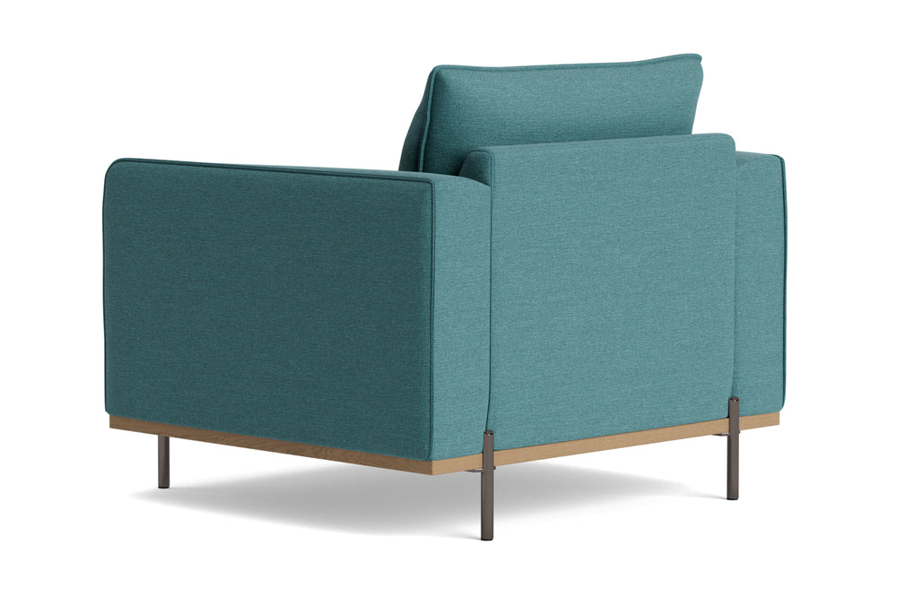 Valencia Azure Weaved Fabric Accent Chair, Aqua