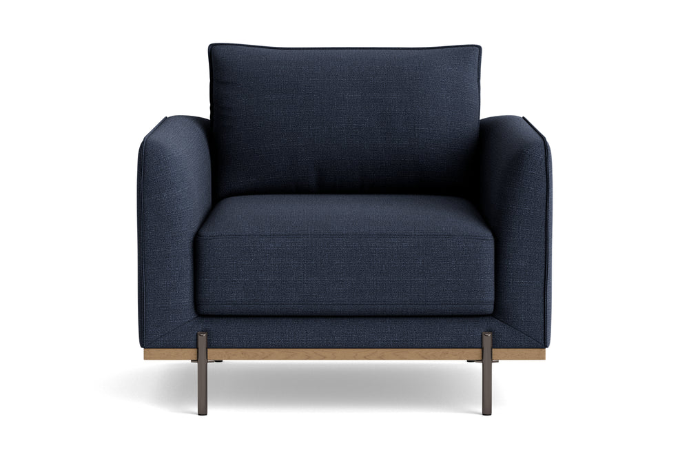 Valencia Azure Contemporary Fabric Accent Chair, Midnight