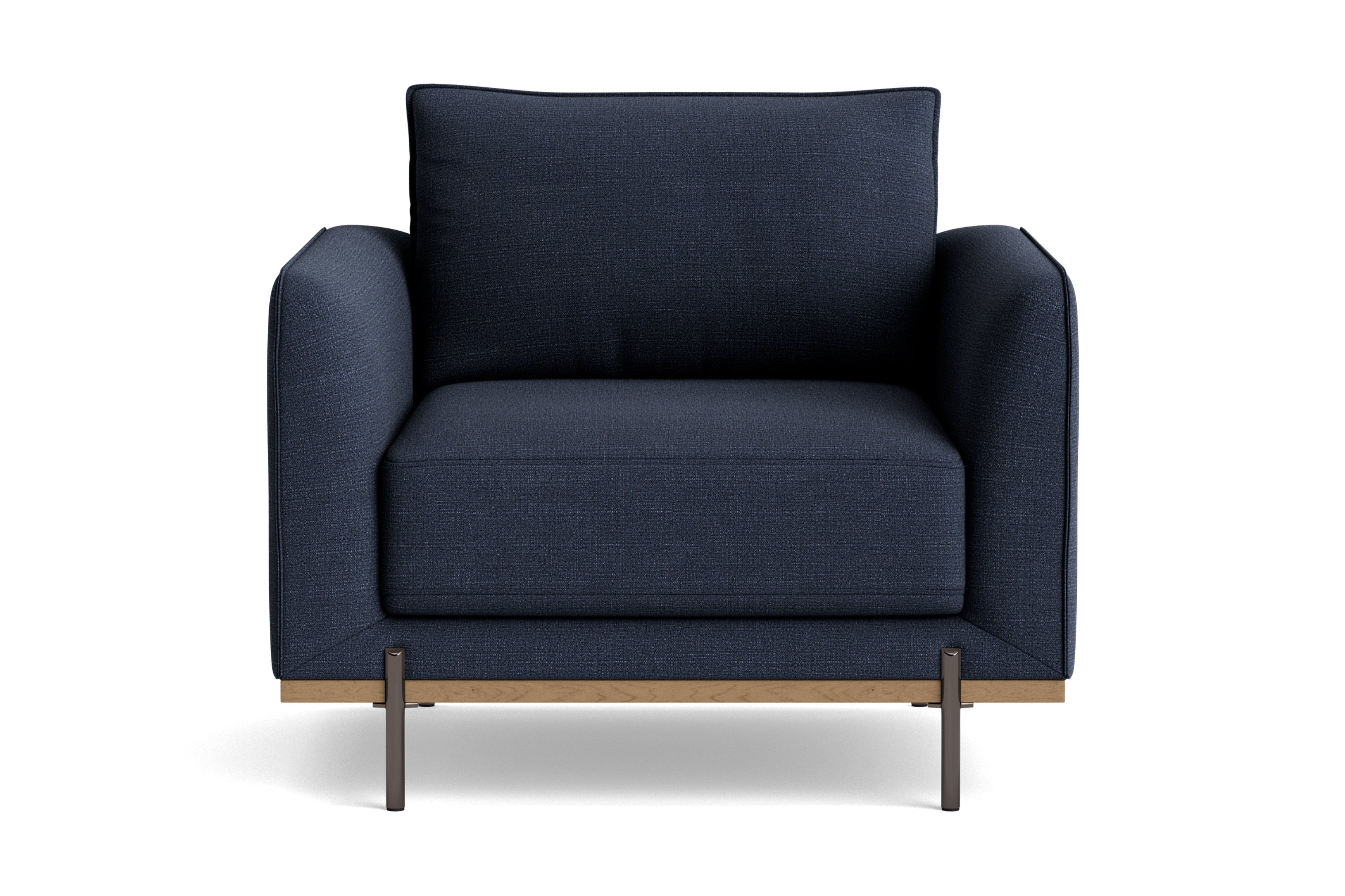 Valencia Azure Contemporary Fabric Accent Chair, Midnight