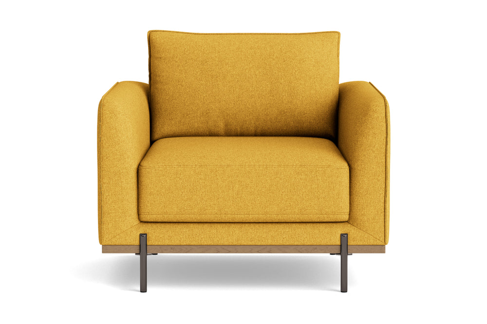 Valencia Azure Modern Fabric Accent Chair, Ochre